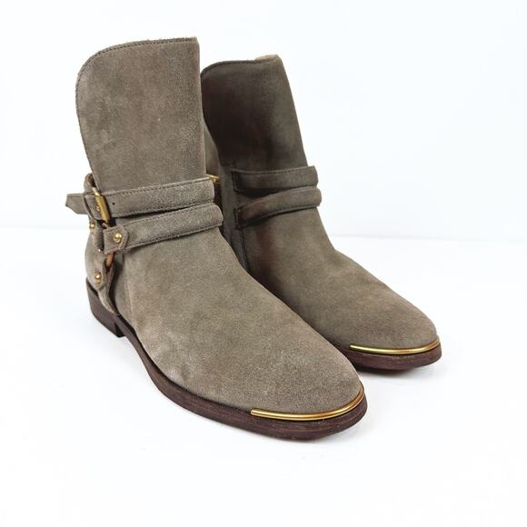 UGG Kelby Suede Ankle Harness Western Biker Moto Boots Womens Size 5 - Picture 2 of 10